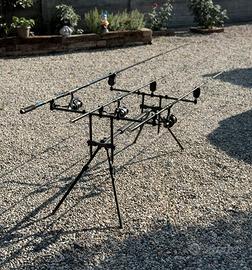 CARPFISHING Kit Completo 3 Canne + Rod Pod e altro