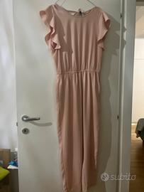 Tuta jumpsuit rosa cipria nuova