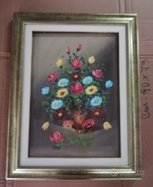Olio su Tela Fiori Autore sconosciuto