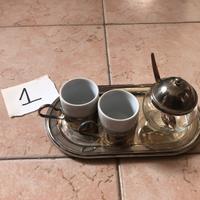 Vassoio + tazzine caffè e zuccheriera Vintage