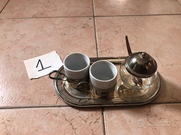 Vassoio + tazzine caffè e zuccheriera Vintage