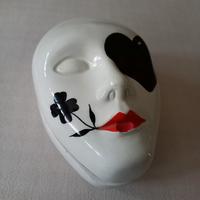 Portagioie vintage maschera veneziana in ceramica 