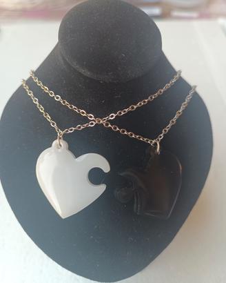collana di coppia cuore puzzle 
