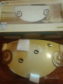 Applique parete mezza luna in vetro massive