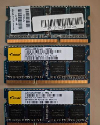 RAM DDR3 8GB e 4GB