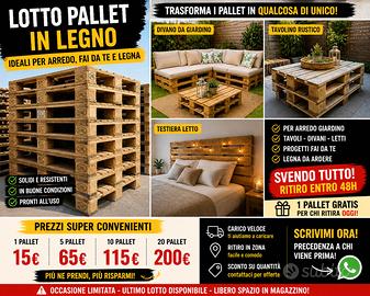 LOTTO PALLET EPAL IN LEGNO – IDEALI PER ARREDO 