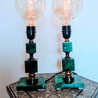 Coppia abat jour malachite sudafricana