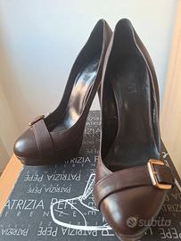 Scarpe Patrizia Pepe pelle marrone tacco alto