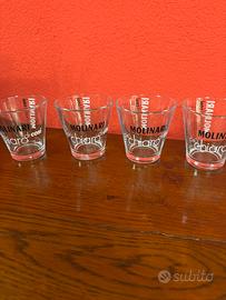 Set 4 bicchieri sambuca Molinari. Vintage