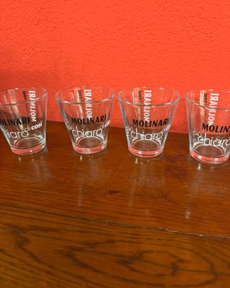 Set 4 bicchieri sambuca Molinari. Vintage