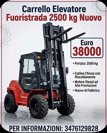 Carrello elevatore mulett fuoristrada nuovo 25 qli