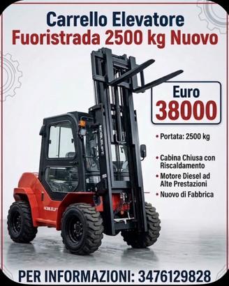 Carrello elevatore mulett fuoristrada nuovo 25 qli