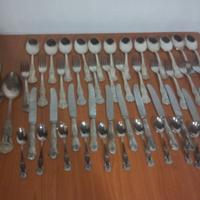 servizio di posate per 12  in argento placcato 800