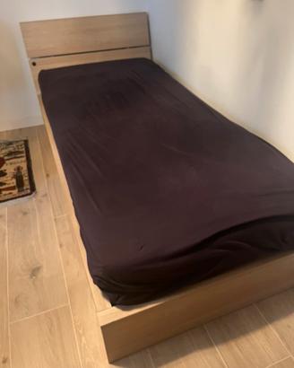 Struttura letto singolo Ikea 90x200 rovere