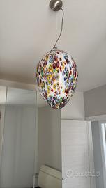 Lampadario in vetro colorato