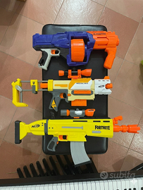 Fucili giocattolo nerf con accessori e colpi