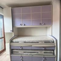 cameretta con letti estraibili e materassi memory