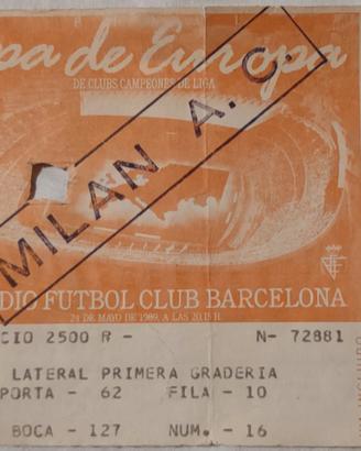 Biglietto  Finale Coppa Campioni 1988 / 89