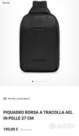 Piquadro borsa a tracolla ael in pelle 27cm