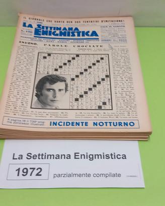 LA SETTIMANA ENIGMISTICA, anno 1972, parzialmente