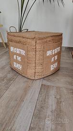 POUF IN IUTA E FIBRE NATURALI