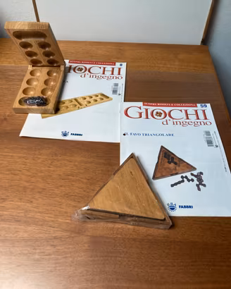 Rivista e giochi in legno nuovi