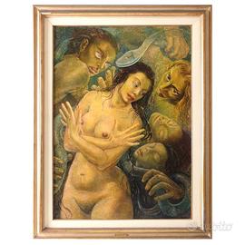 Dipinto firmato Gemma V “Il paradiso perduto" 1956