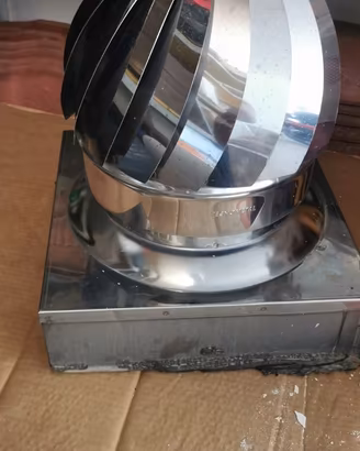 Comignolo girevole aspiratore eolico in acciaio in
