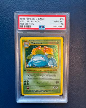 Pokemon Venusaur Holo 1st Edition PSA10 no uffi