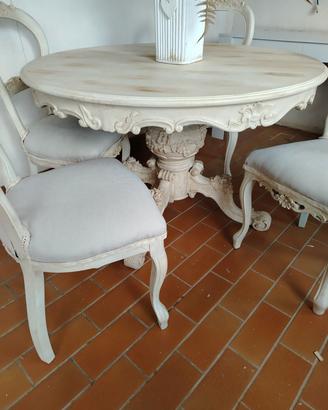 TAVOLO E SEDIE SHABBY ALLUNGABILE 