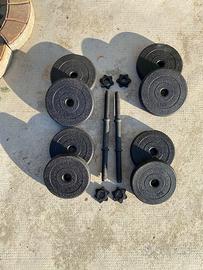 manubri con 18 kg di dischi