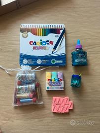 Set cancelleria Carioca matite evidenziatori ecc.