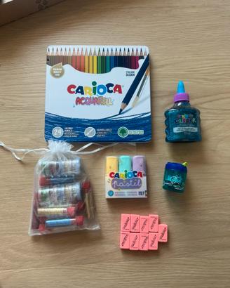 Set cancelleria Carioca matite evidenziatori ecc.