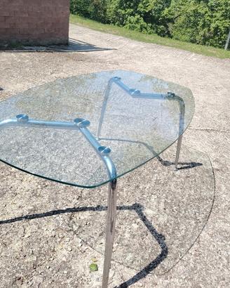 Tavolo in Vetro e acciaio, stile Sala Riunioni