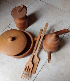SET ARTICOLI LEGNO VINTAGE FATTI A MANO