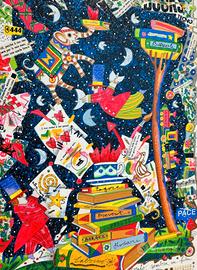 Serigrafia Francesco Musante - Rincorrendo i Libri