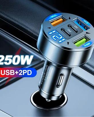 Caricabatteria da Auto 250W a 5 Porte