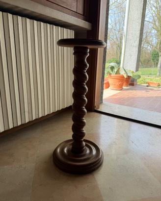 Colonna / tavolino alto in legno massello tornito