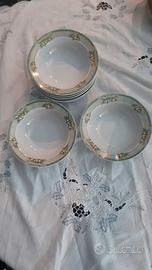 Ciotole-Piattini porcellana(6pz)decorate ai frutti