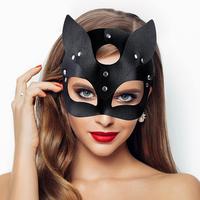 Maschera carnevale gatta pelle sintetica catwoman