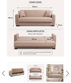 Divano letto con cassettone