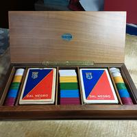 Scatola in noce Dal Negro set carte da gioco Poker