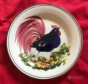 Piatto da muro in ceramica -  "Gallo Canterino"