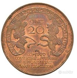 Raro 20 centesimi 1906SPL/FdcVittorioEmanuele III