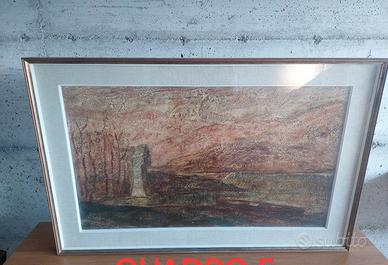 Quadro Adelio Colombo, paesaggio lacustre 1900