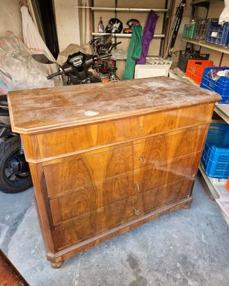 Cassettone antico in noce - 4 cassetti