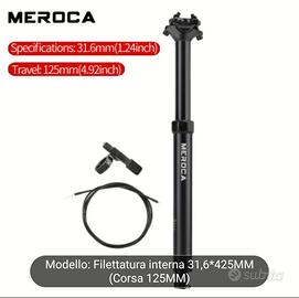 Reggisella telescopico 125mm 31,6 mtb