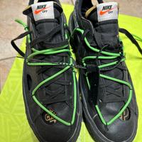 Nike blazer low off white black electro green