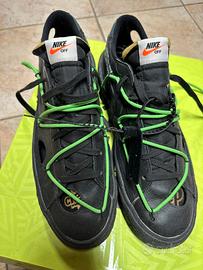 Nike blazer low off white black electro green