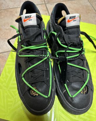 Nike blazer low off white black electro green